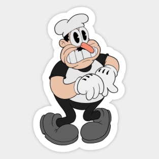 Peppino Spaghetti in 1930s rubberhose cuphead cartoon style Sticker